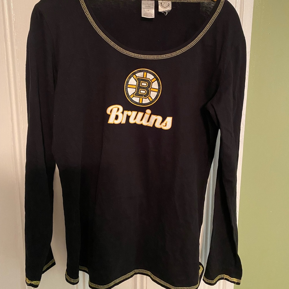 Boston Bruins Long Sleeved Tee T-Shirt by Sideline Apparel.